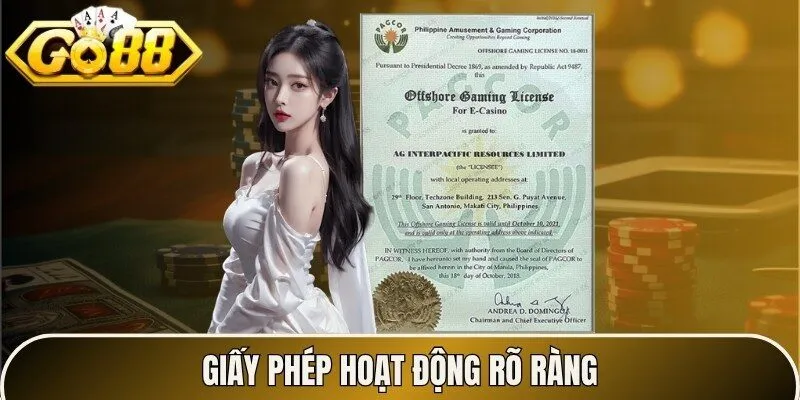 Giấy phép hoạt động rõ ràng