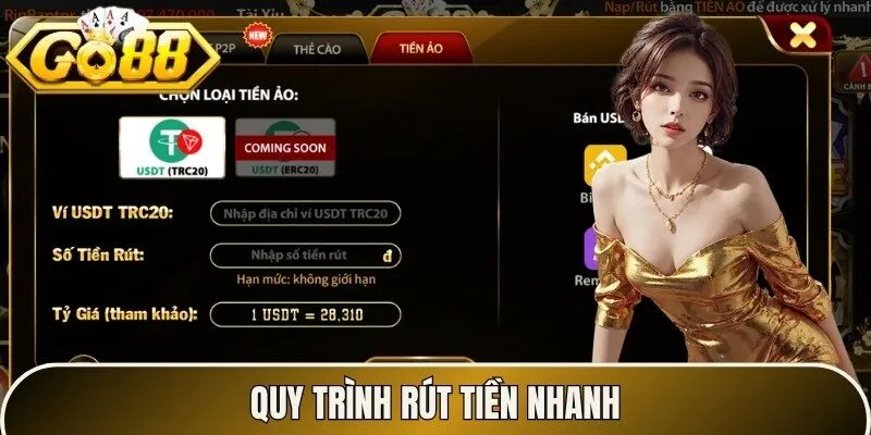 Quy trình rút tiền nhanh