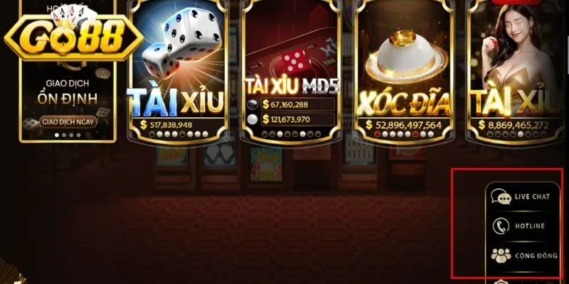 Các phương thức liên hệ Go88 hiện có 